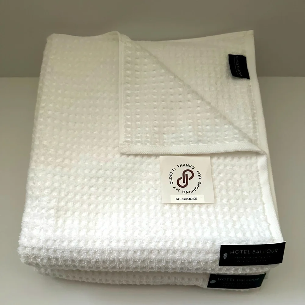 🎁Hotel Balfour Bath Towel Set - Zero Twist Cotton - Set of 8 - White